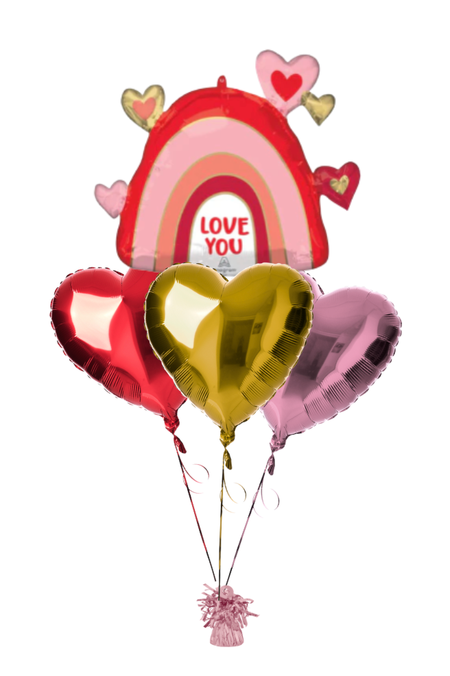 Love You Rainbow Hearts Bouquet