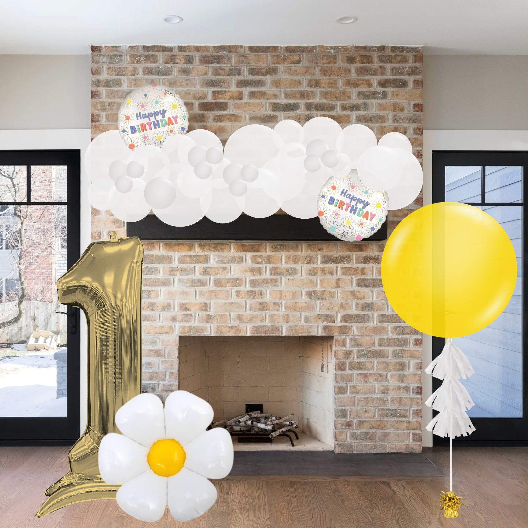 First Birthday Daisies Balloon Garland Package