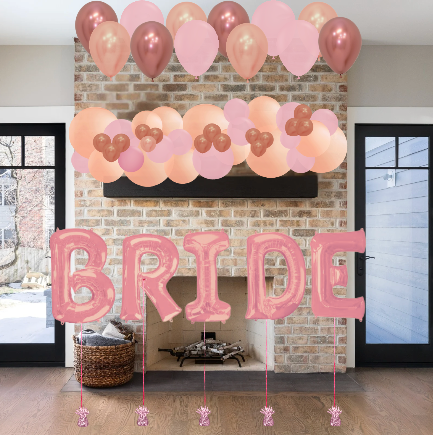 Rose Gold Bride Bachelorette Balloon Garland Package