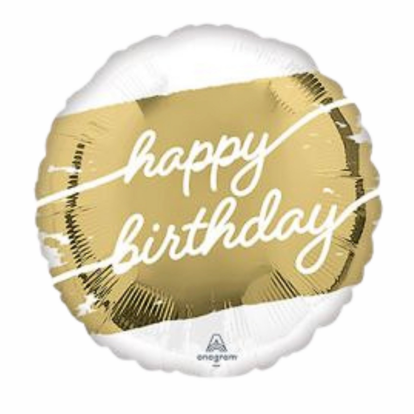 White and Gold Elegant Birthday Foil Balloon (18 Inch)