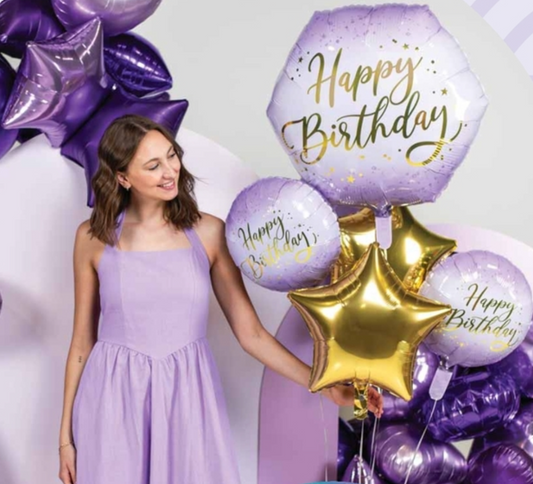 Lavender Luxe Birthday Foil Balloon Bouquet