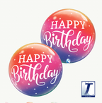 Ombre Birthday Bubble Balloon (22 Inch)