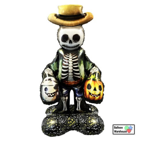Standup Halloween Candy Bucket Skeleton Balloon