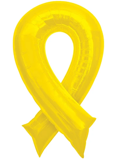 Yellow Awareness Ribbon Foil Balloon