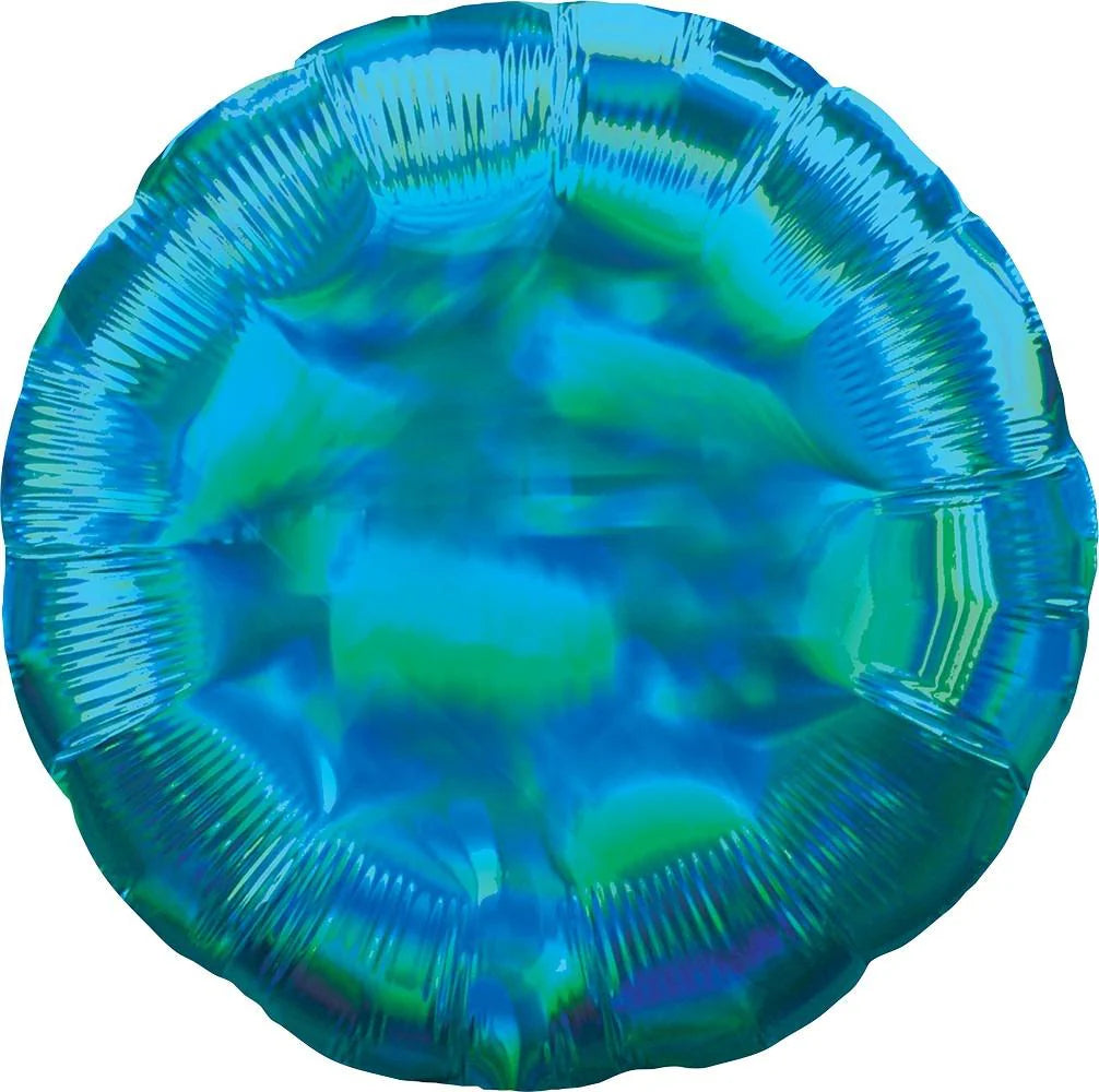 Iridescent Cyan Solid Circle Balloon (19 Inch)