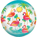 Tropical Paradise Flamingos Orbz Balloon (16 Inch)