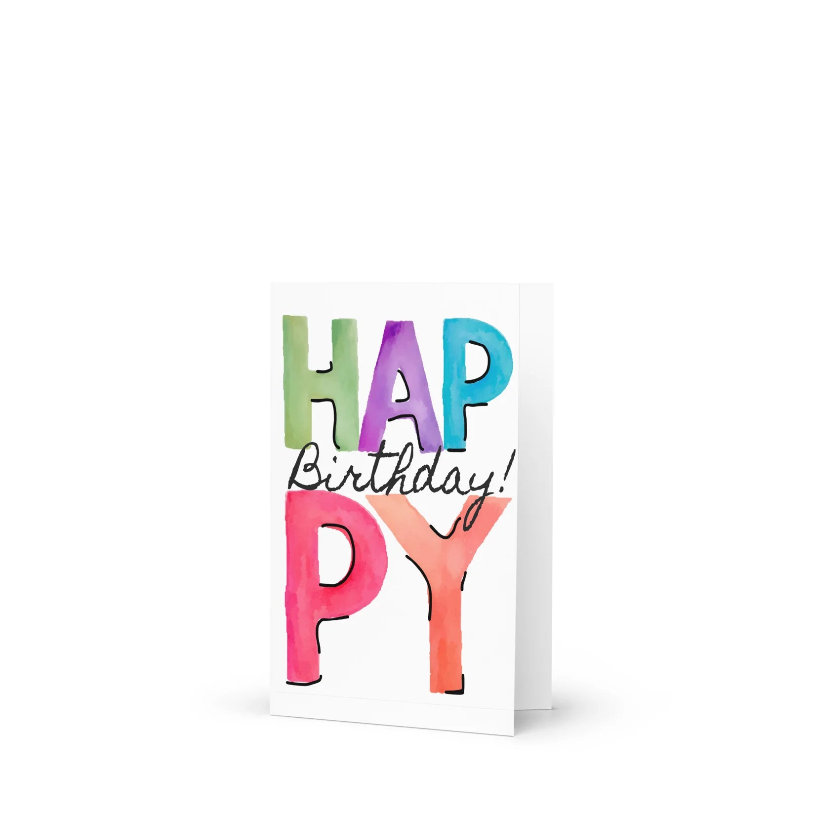 Happy Birthday Doodle Letters Greeting Card