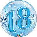 Blue Starburst Sparkle Birthday Age Bubble Balloon (DNR)
