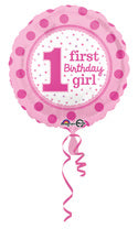 Polka Dot First Birthday Balloon (D)