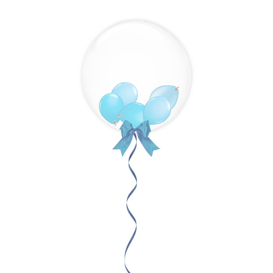 Personalized Blue Gumball Bubble Balloon