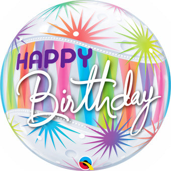 Happy Birthday Pastel Sorbet Blast Bubble Balloon