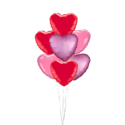 All Love Foil Hearts Gift Bouquets (7 Balloons)