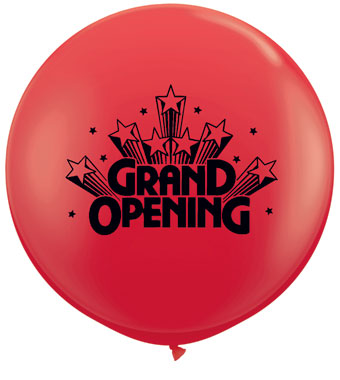 Red + Black Grand Opening Stars 3FT Giant Round Latex
