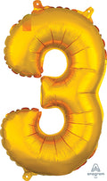 Air-Filled, Non-Floating Mini Gold Numbers (16 Inch)
