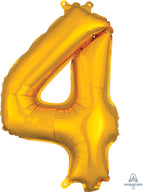 Air-Filled, Non-Floating Mini Gold Numbers (16 Inch)