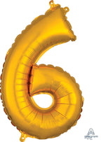 Air-Filled, Non-Floating Mini Gold Numbers (16 Inch)