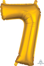 Air-Filled, Non-Floating Mini Gold Numbers (16 Inch)