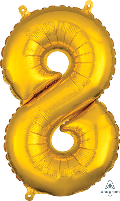 Air-Filled, Non-Floating Mini Gold Numbers (16 Inch)