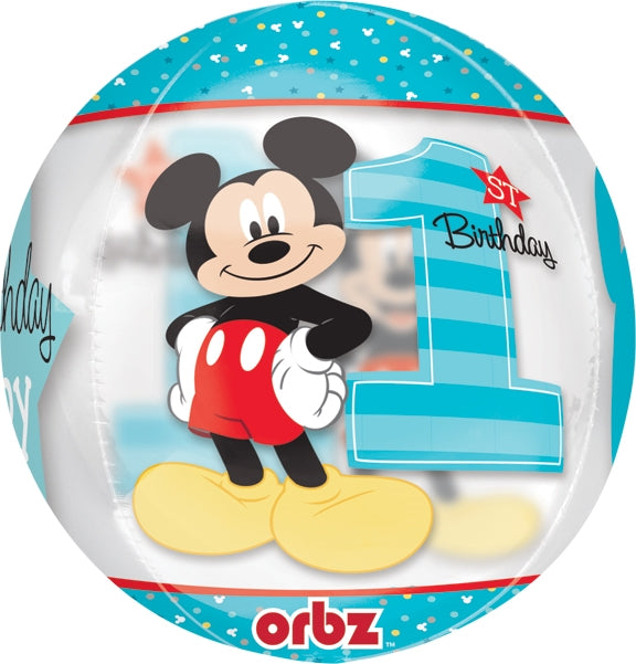 Disney Baby Minnie Mouse  & Mickey Mouse 1st Birthday Orbz Balloon (16 Inch)