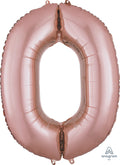 Floating Rose Gold Number "0" Balloon (3 Foot or 34 Inch)