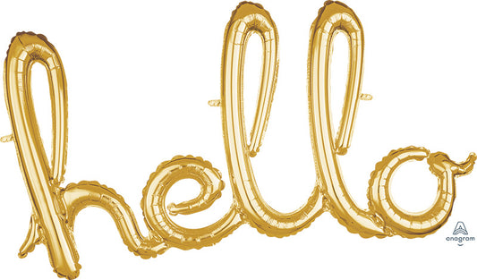 Hello Lower Case Script Word Balloon Banner Kit (DNR)