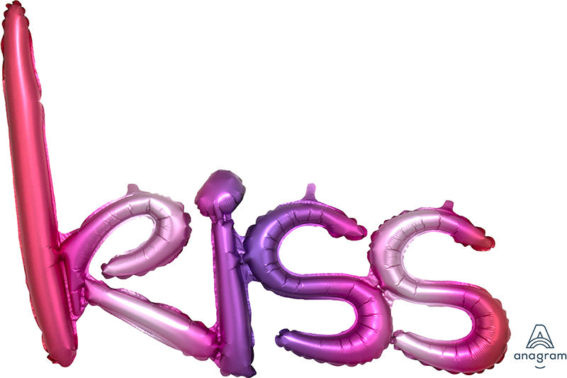 Ombre KISS Air-Filled Word Balloon Banner