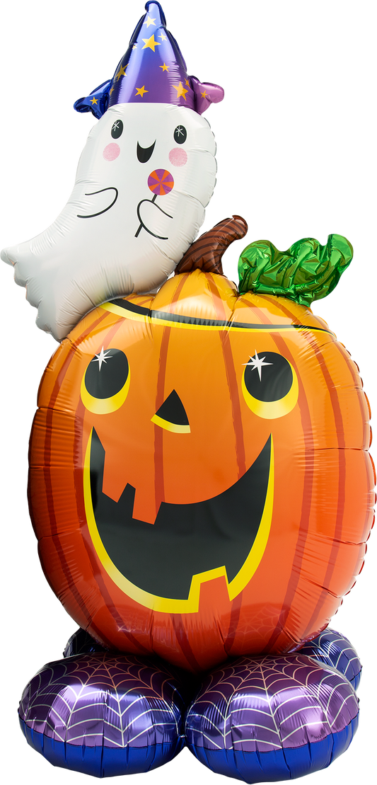 Ghost and Pumpkin Airloonz Foil Balloon (56 Inch)