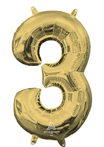 Air-Filled, Non-Floating Mini White Gold Numbers (16 Inch)