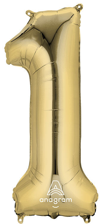 Air-Filled, Non-Floating Mini White Gold Numbers (16 Inch)