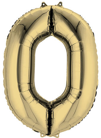 Air-Filled, Non-Floating Mini White Gold Numbers (16 Inch)