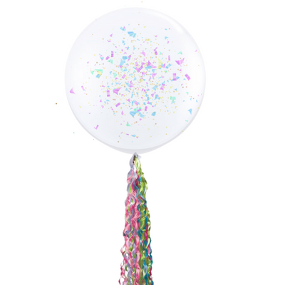 Giant Confetti Balloon with Twirlz Tail Tassel