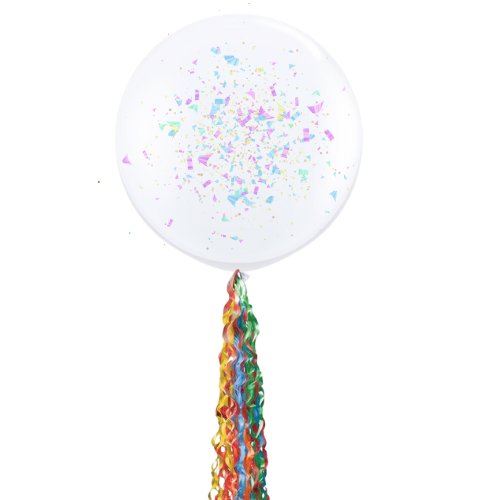 Giant Confetti Balloon with Twirlz Tail Tassel