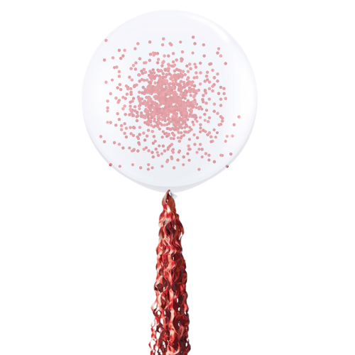 Giant Confetti Balloon with Twirlz Tail Tassel
