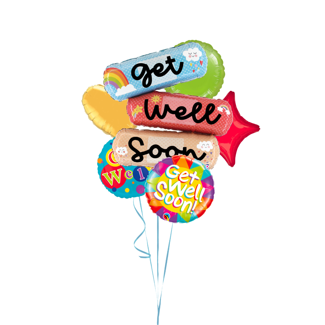 Get Well Soon! Hospital Balloon Bouquet (6 Balloons)