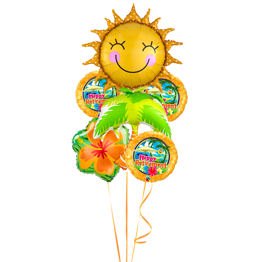 Happy Retirement! Tropical Delivery Bouquet (6 Balloons)