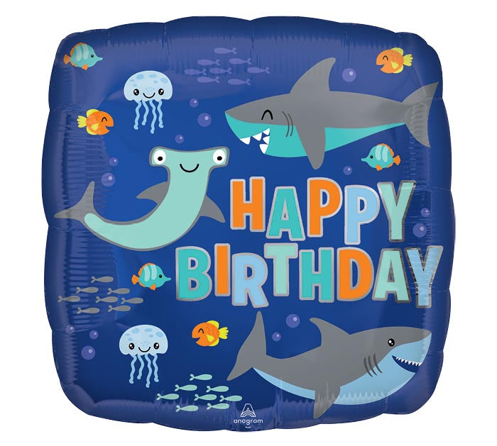 Birthday Shark Square Baloon