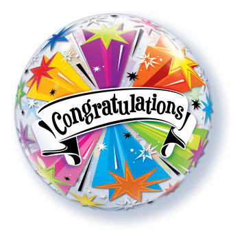 Congratulations Banner Blast Bubble Balloon (D)