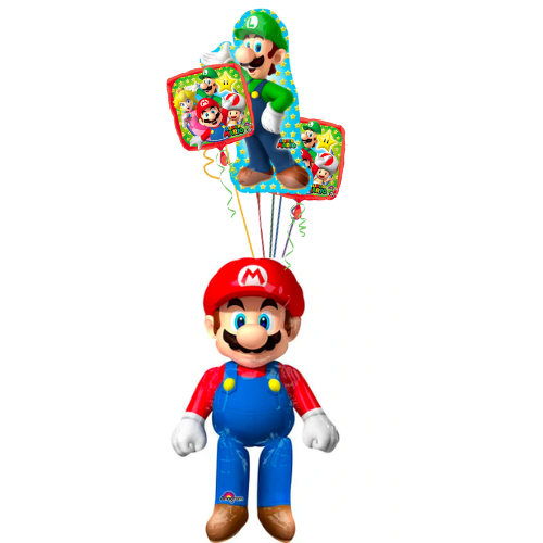 Super Mario Trio Bouquet (4 Balloons)