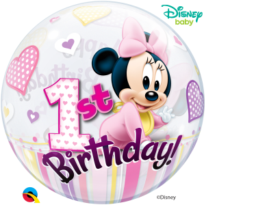Disney Baby Minnie Mouse 1st Birthday Bubble Balloon (D)