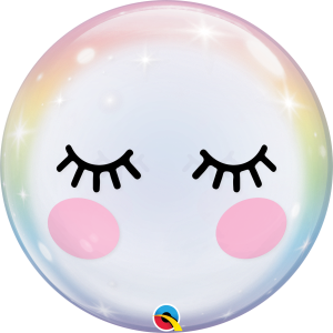 Blushing Eyelash Smile Deco Bubble Balloon