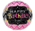 Happy Birthday to You Flamestitch Balloon (18 Inch)