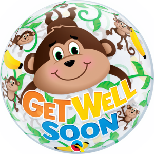 Get Well Soon Monkeys Bubble Balloon (D)