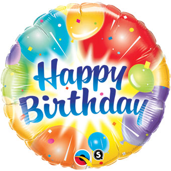 Happy Birthday Yellow Ablaze 18" Foil Balloon (O)