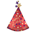 Happy Birthday Satin Red Polka Hat Balloon (36 Inch)