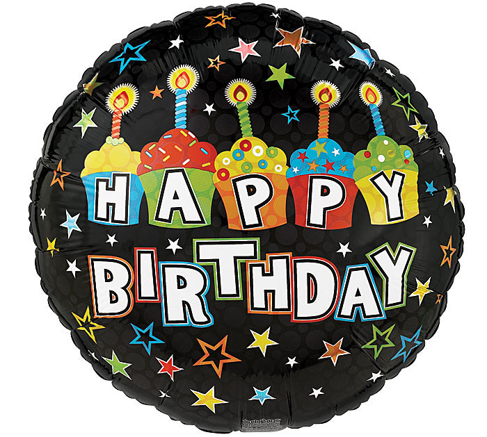 Happy Cupcake Birthday Balloon (18 Inch)