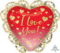 I love you Ombre Lace Trim Heart (23 Inch)