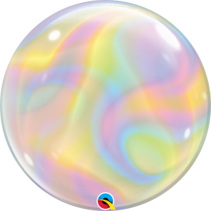 Pastel Iridescent Swirls Deco Bubble Balloon