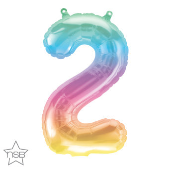Air-Filled, Non-Floating Mini Ombre Rainbow Number
