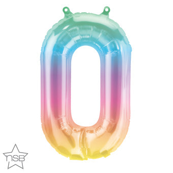Air-Filled, Non-Floating Mini Ombre Rainbow Number