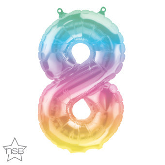 Air-Filled, Non-Floating Mini Ombre Rainbow Number